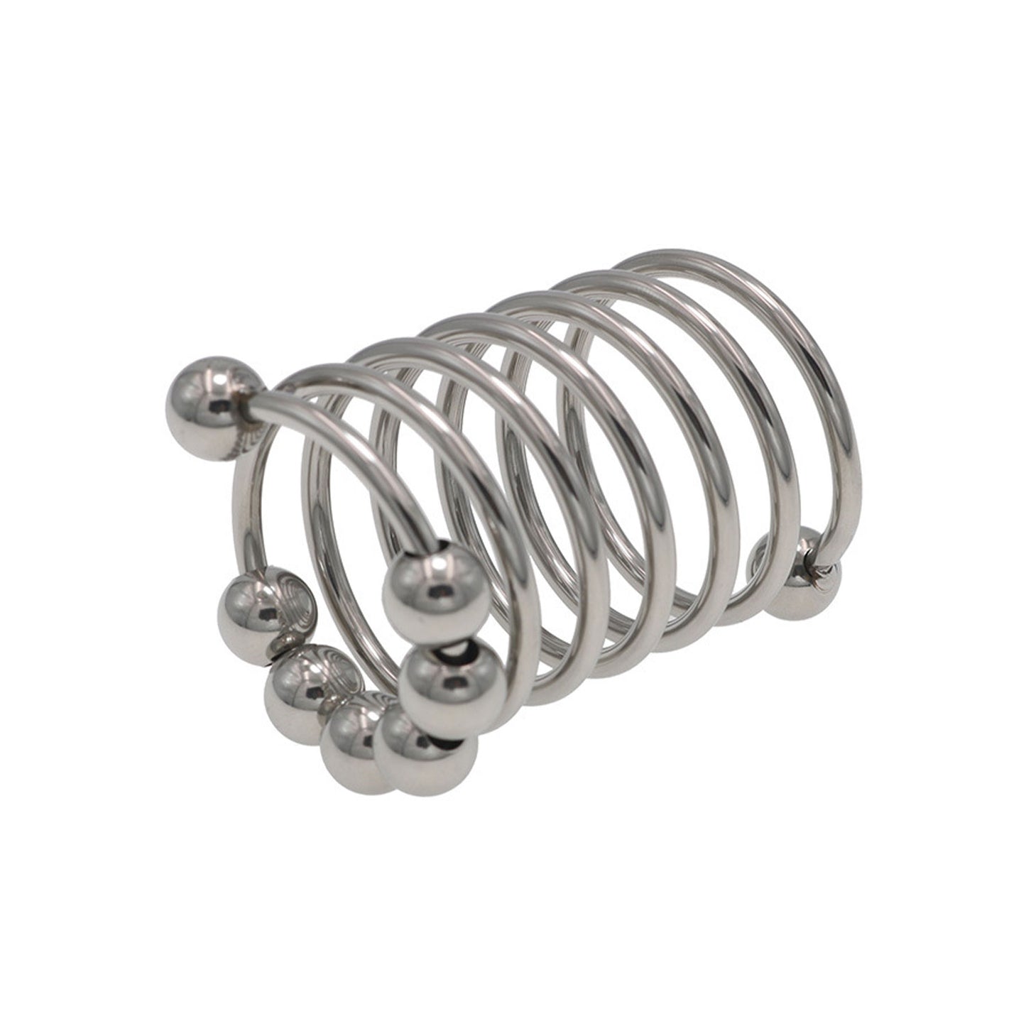 The Horny Company - Black Dragon Spiral Metal Penis Ring with Beads 30 mm