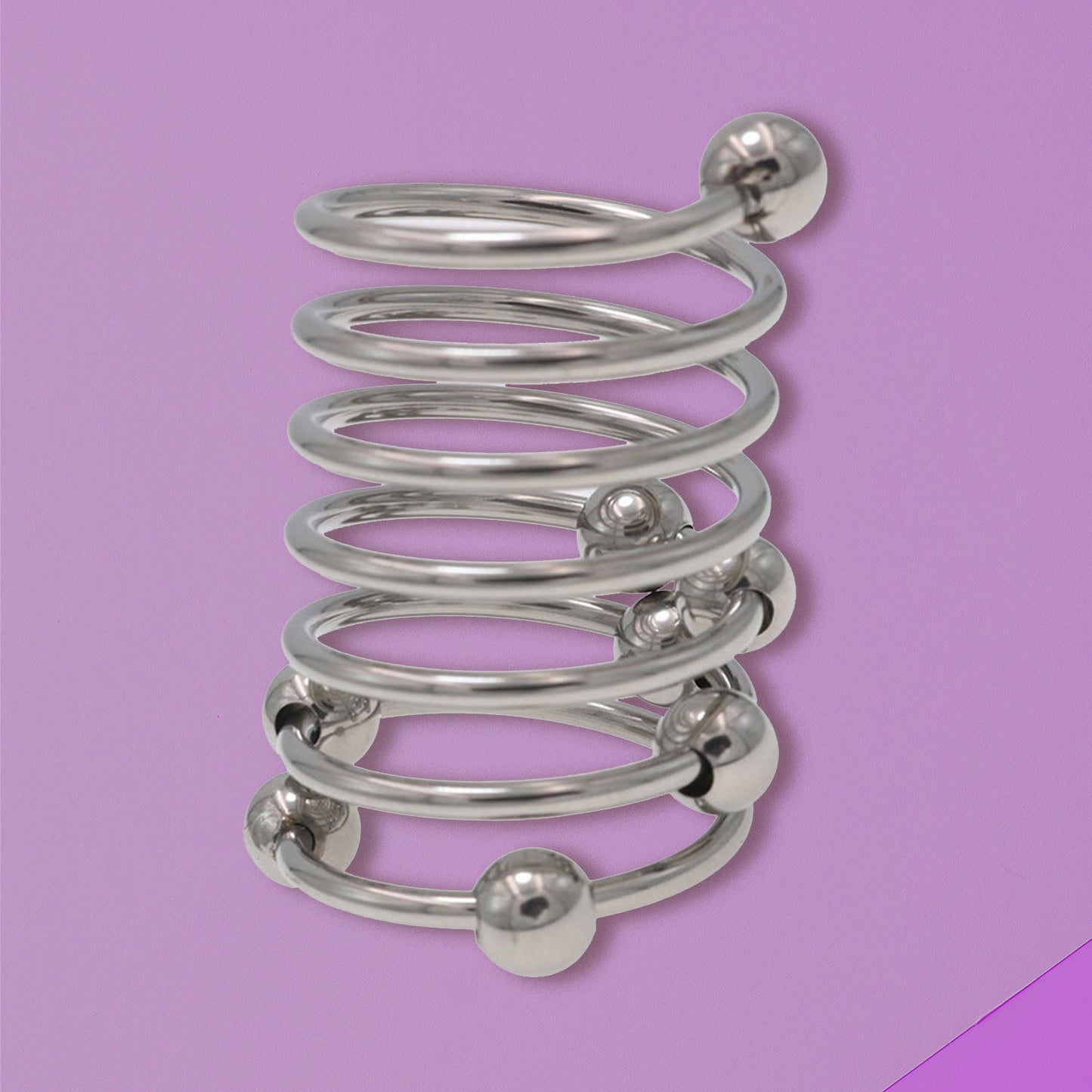 The Horny Company - Black Dragon Spiral Metal Penis Ring with Beads 30 mm