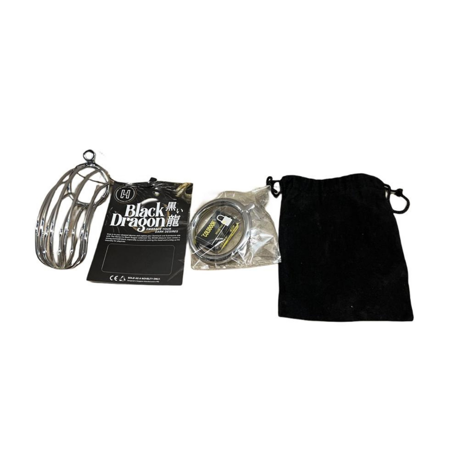 The Horny Company - Black Dragon Metal Cock Cage 4-5 cm