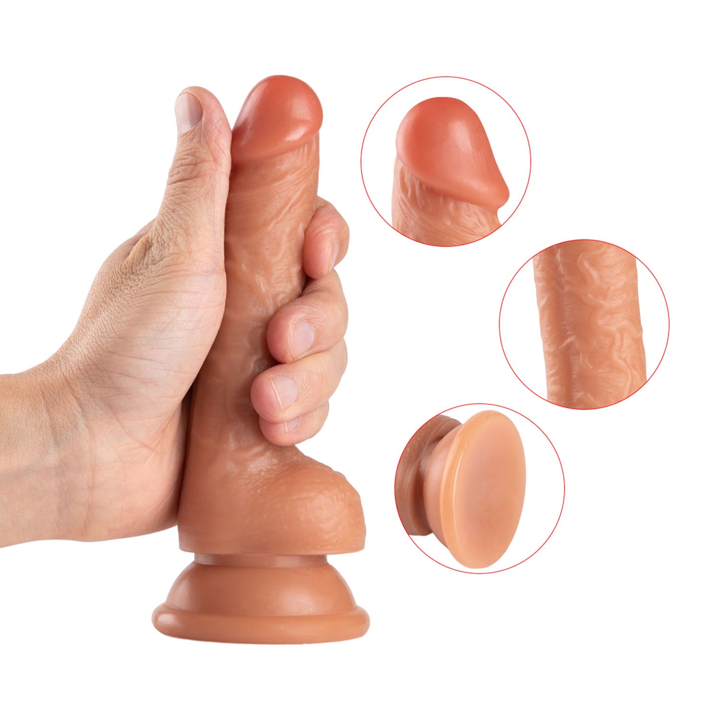The Horny Company - No Frills Dildo 17cm x 3cm Suction Cup Dong Flesh