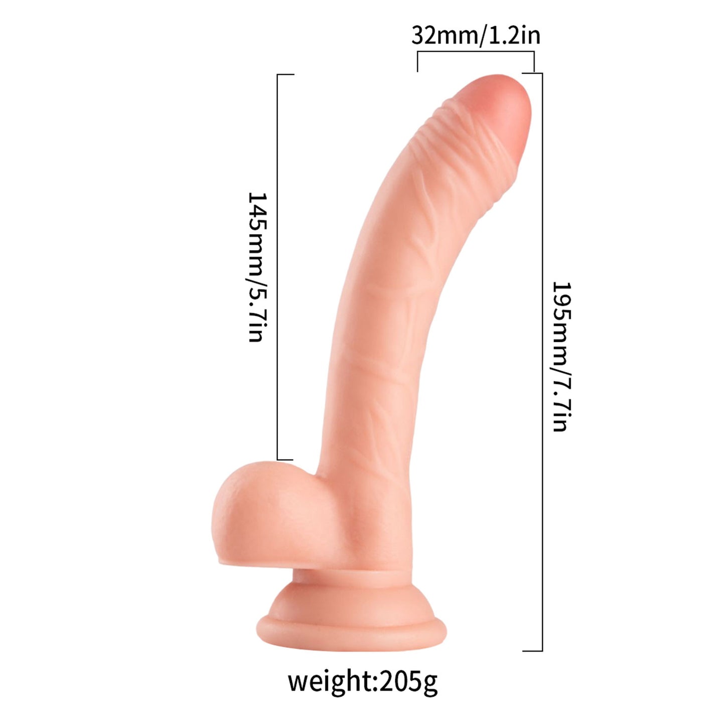 The Horny Company - No Frills Dildo 19.5cm x 3.2cm Uncut Suction Cup Dong