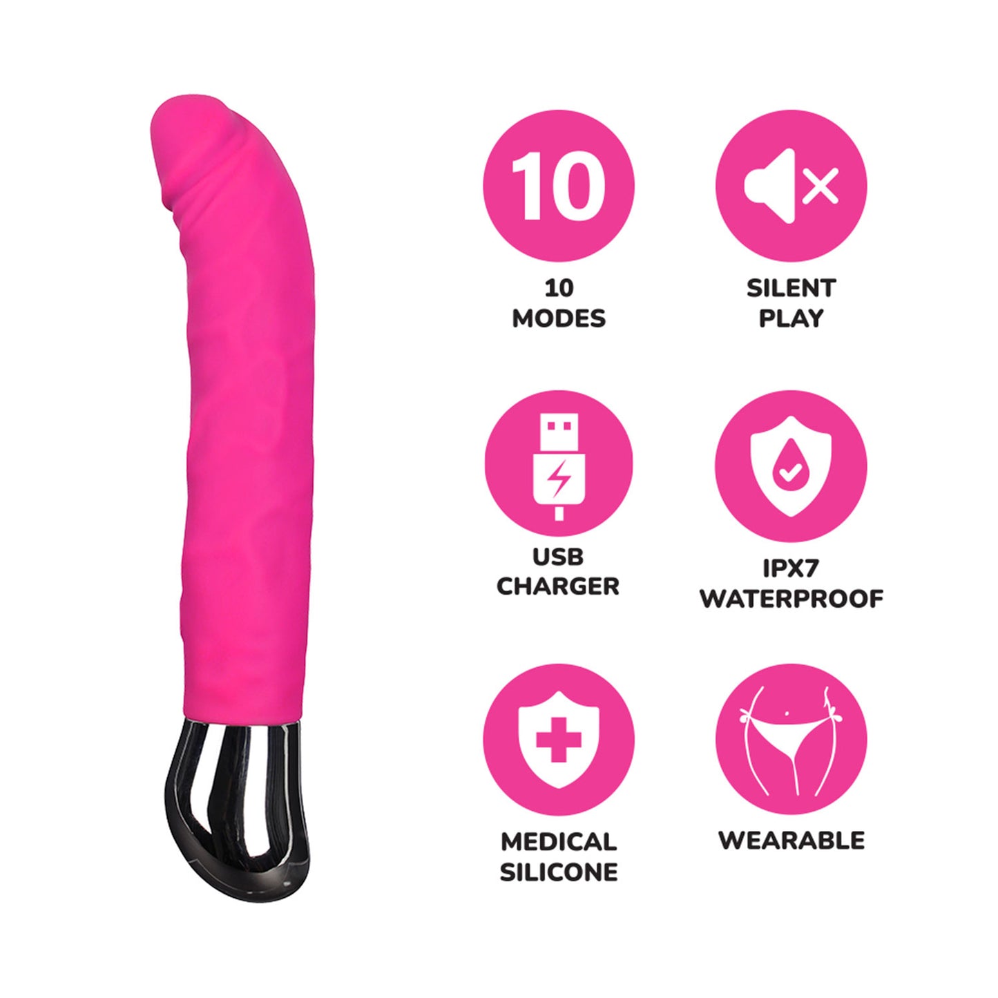 The Horny Company - Funky Fantasy Rechargeable 6.5" Cock Vibrating Strap-On Harness Dildo