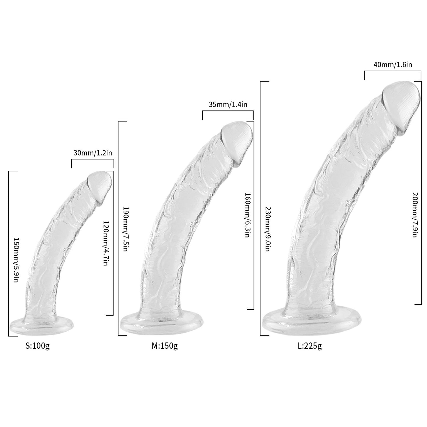 The Horny Company - No Frills Dildo 27.5cm x 5.5cm Suction Cup Dong Clear