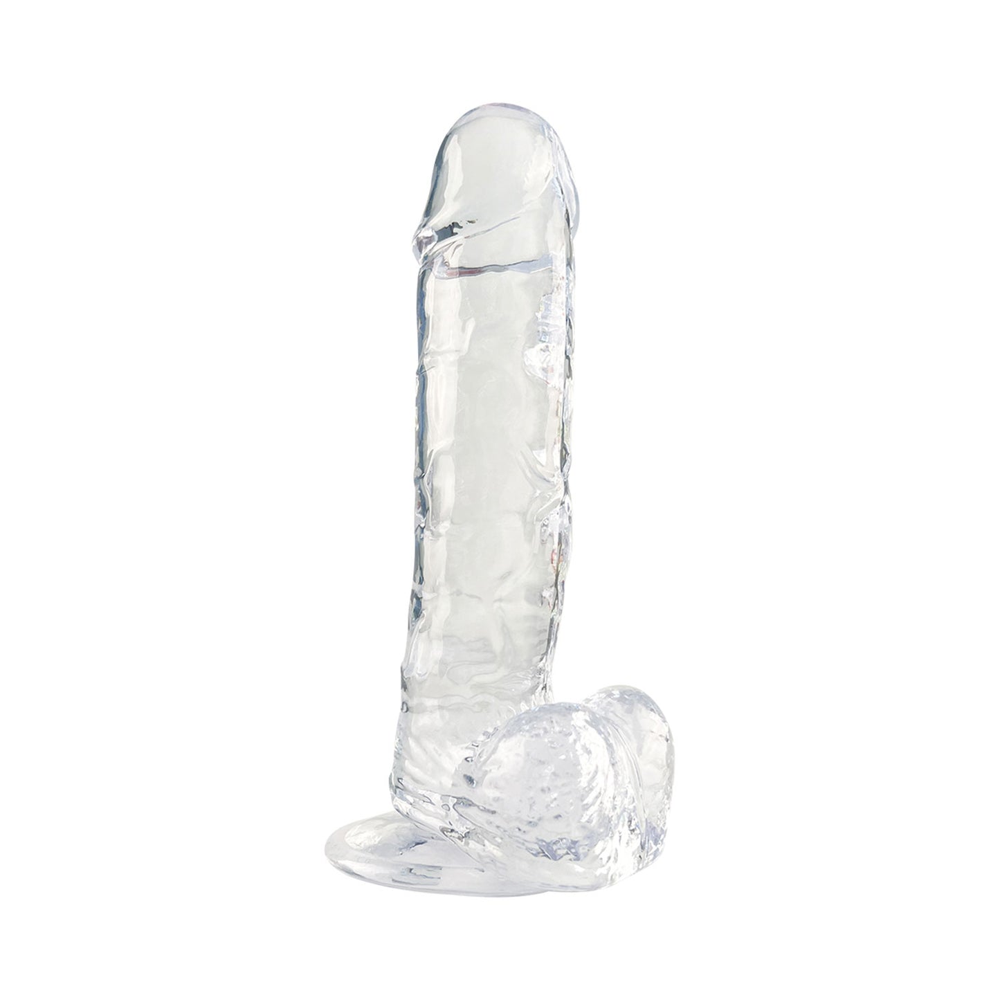 The Horny Company - No Frills Dildo 20.5cm x 3.8cm Suction Cup Dong with Balls Clear