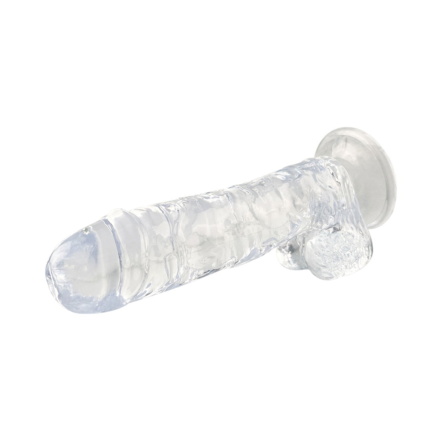 The Horny Company - No Frills Dildo 20.5cm x 3.8cm Suction Cup Dong with Balls Clear
