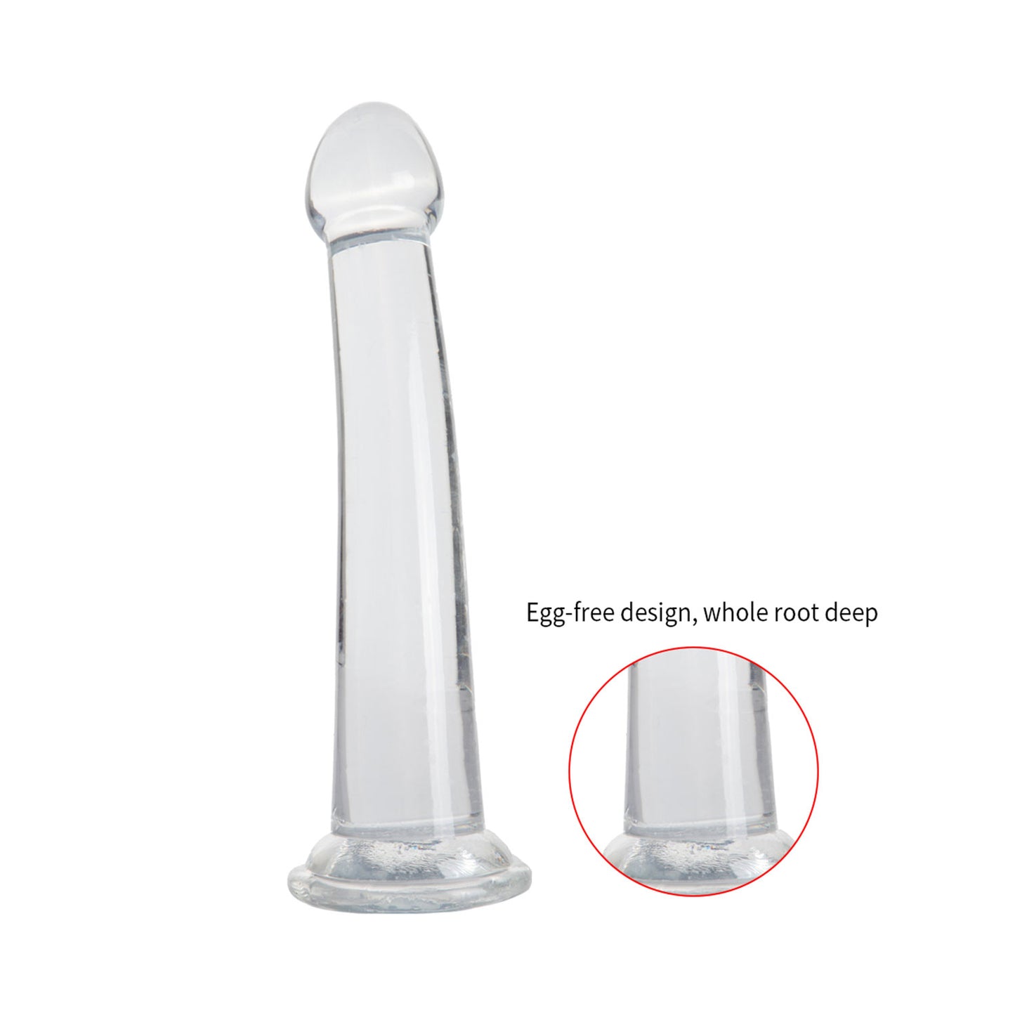 The Horny Company - No Frills Dildo 17cm x 3.3cm Smooth Suction Cup Dong Clear