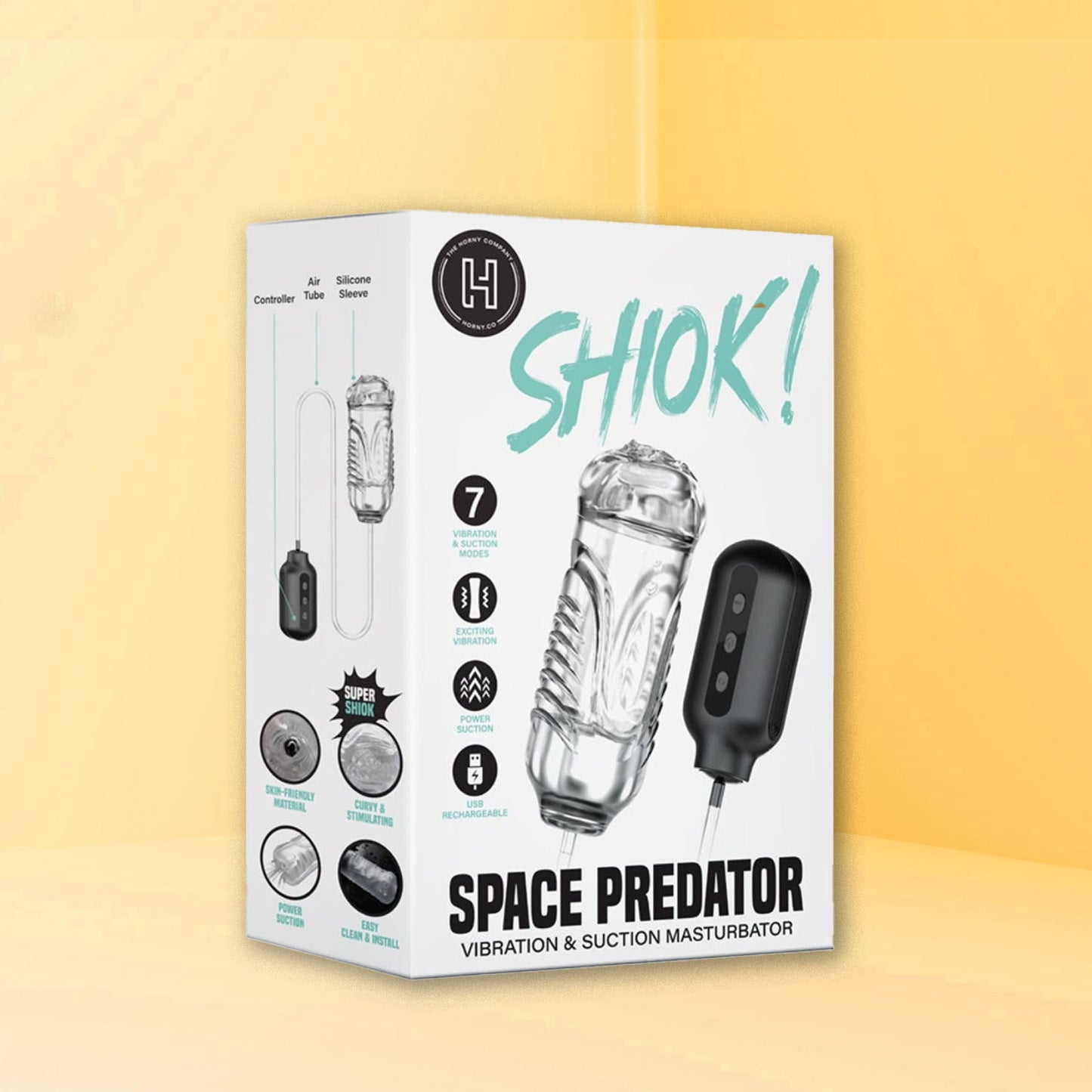 The Horny Company - Shiok Space Predator Vibration and Suction Mouth Male Masturbator with Controller