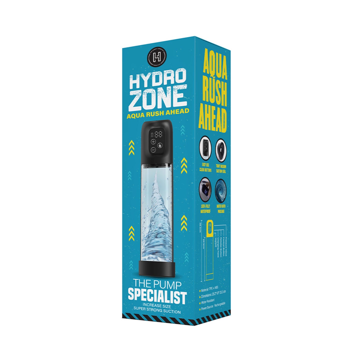 The Horny Company - The Pump Specialist Hydro Zone Aqua Rush Ahead Penis Pump Black/Clear