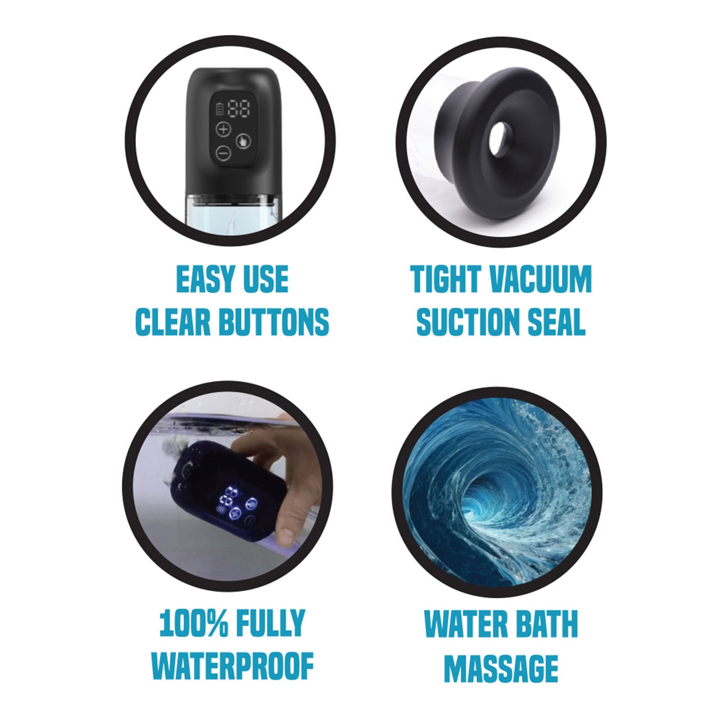 The Horny Company - The Pump Specialist Hydro Zone Aqua Rush Ahead Penis Pump Black/Clear