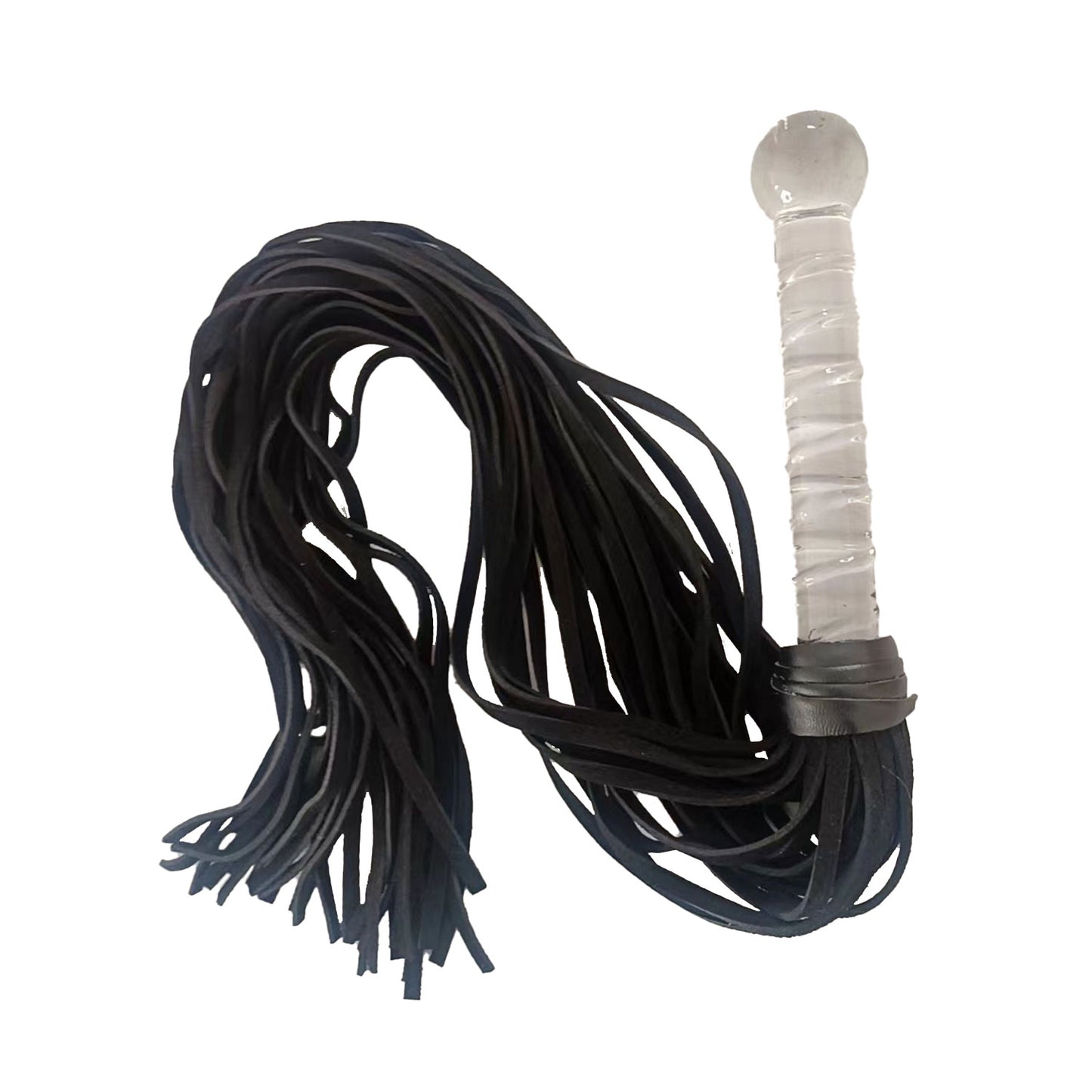 Geisha's Gems - Whipped Tail Flogger Glass Handle Butt Plug