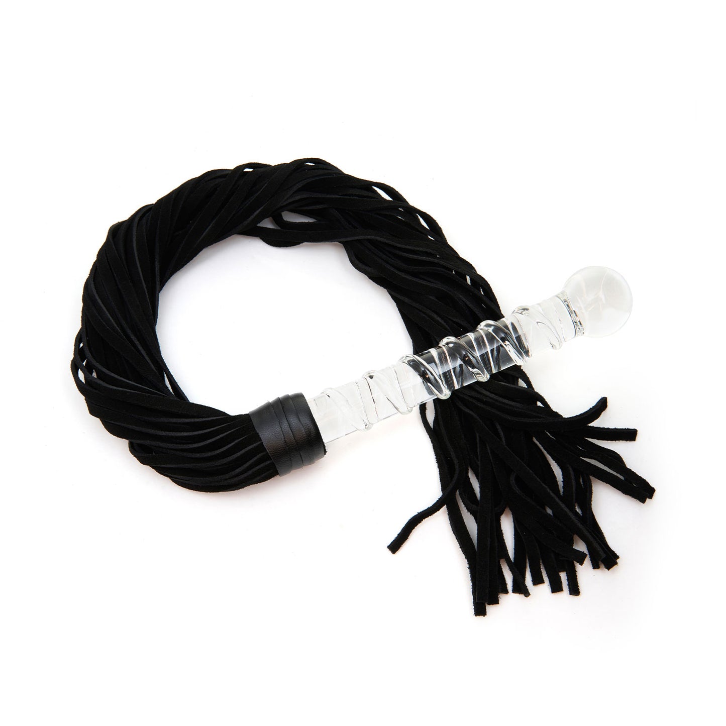 Geisha's Gems - Whipped Tail Flogger Glass Handle Butt Plug