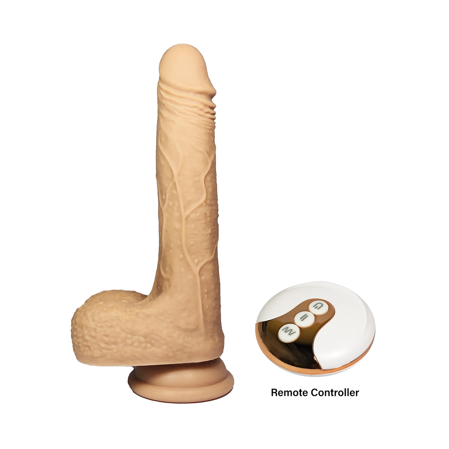 The Horny Company - Brad Damn Realistic Rechargeable Thrusting Dildo 7" with Remote Control