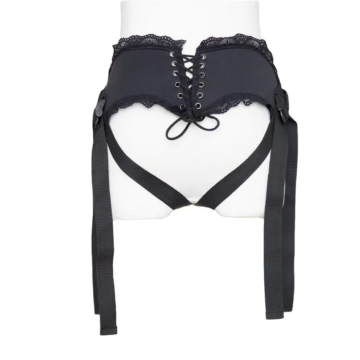 The Horny Company - Black Dragon Strap-on Harness with Lace Details