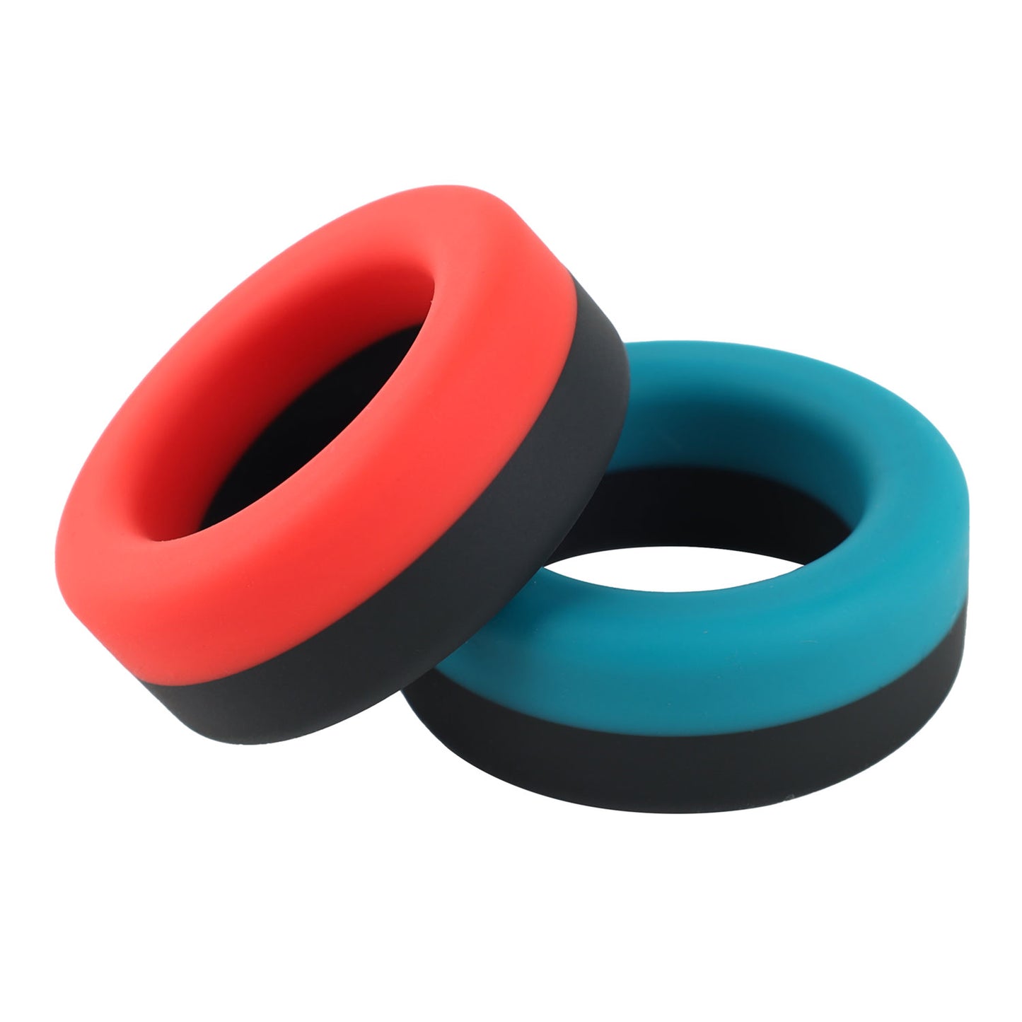 The Horny Company - John O Tyre Dual Colored Liquid Silicone Cock Ring Red/Black