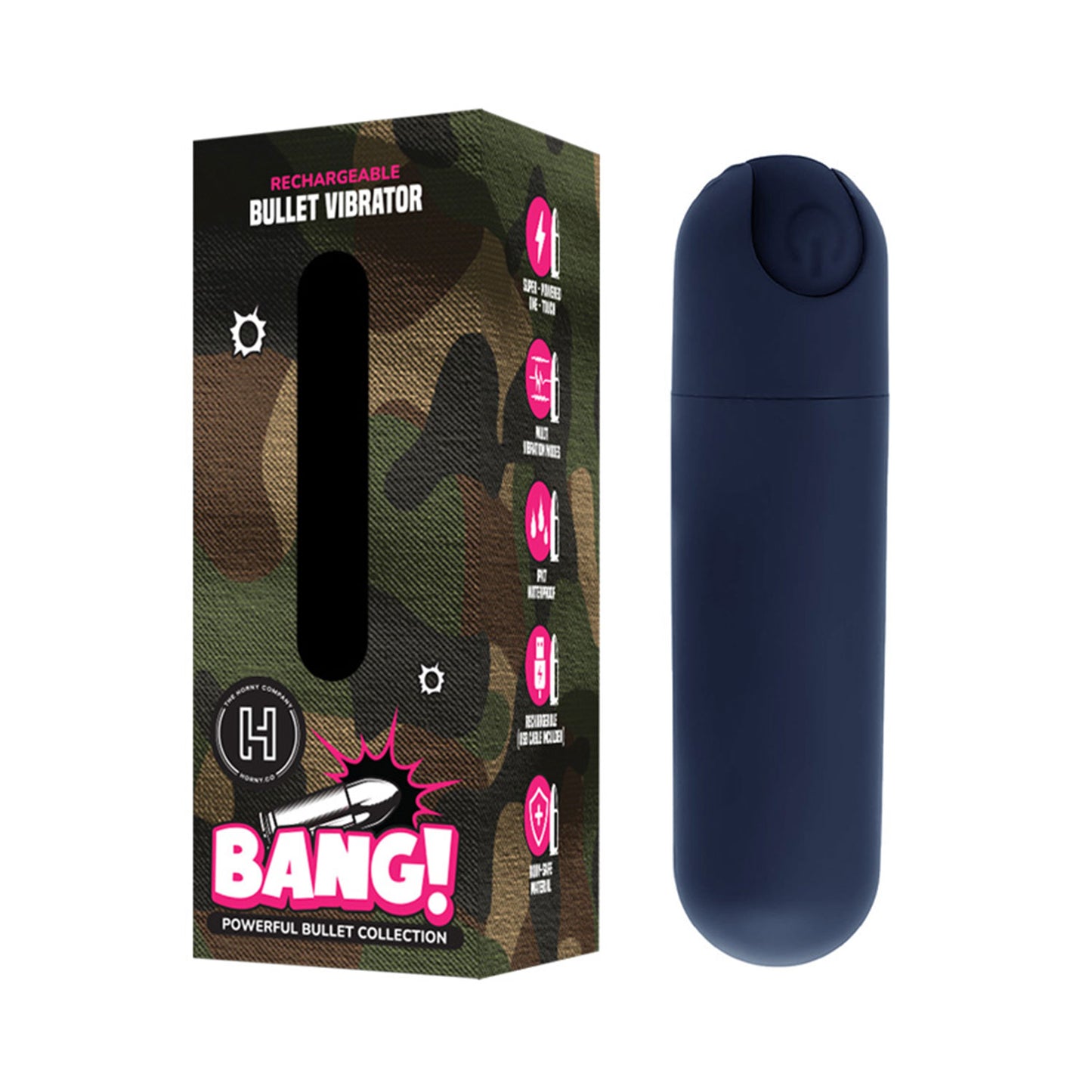 The Horny Company - Bang! Rechargeable Bullet Vibrator Navy Blue