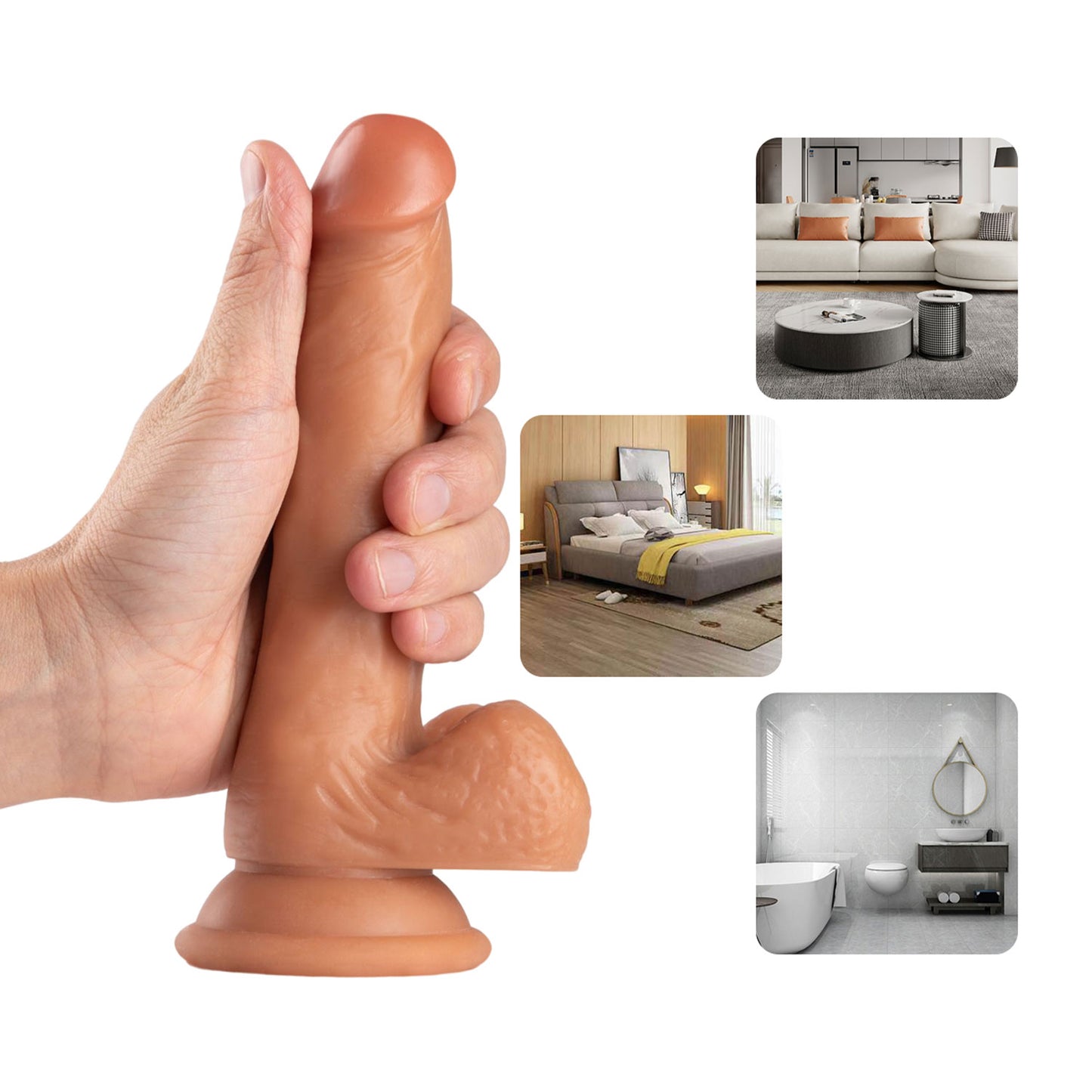 The Horny Company - No Frills Dildo 18cm x 3.5cm Suction Cup Realistic Dong