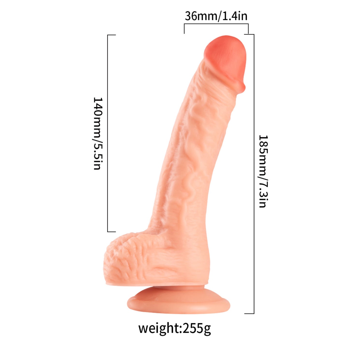 The Horny Company - No Frills Dildo 18.5cm x 3.6cm Suction Cup Dong