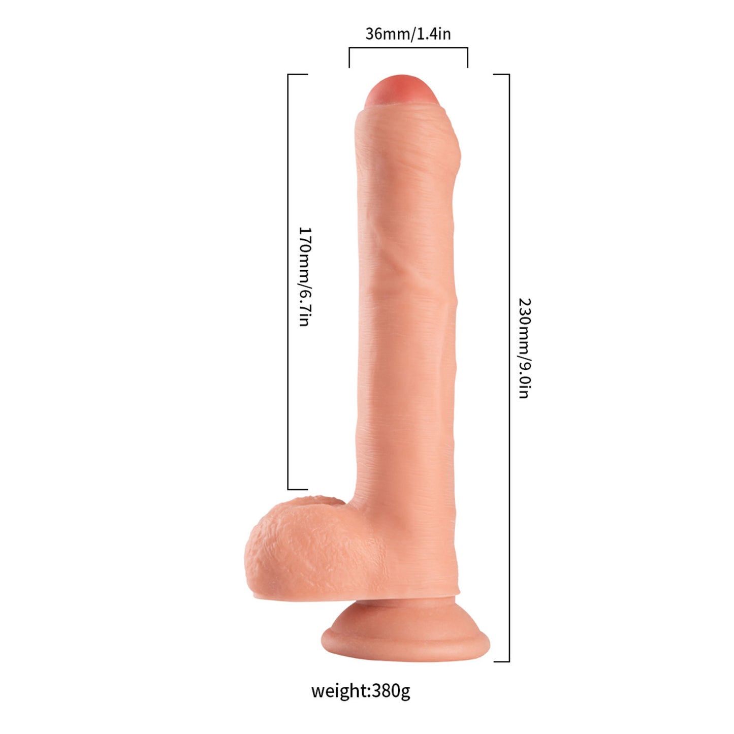 The Horny Company - No Frills Dildo 23cm x 3.6cm Suction Cup Uncut Dong