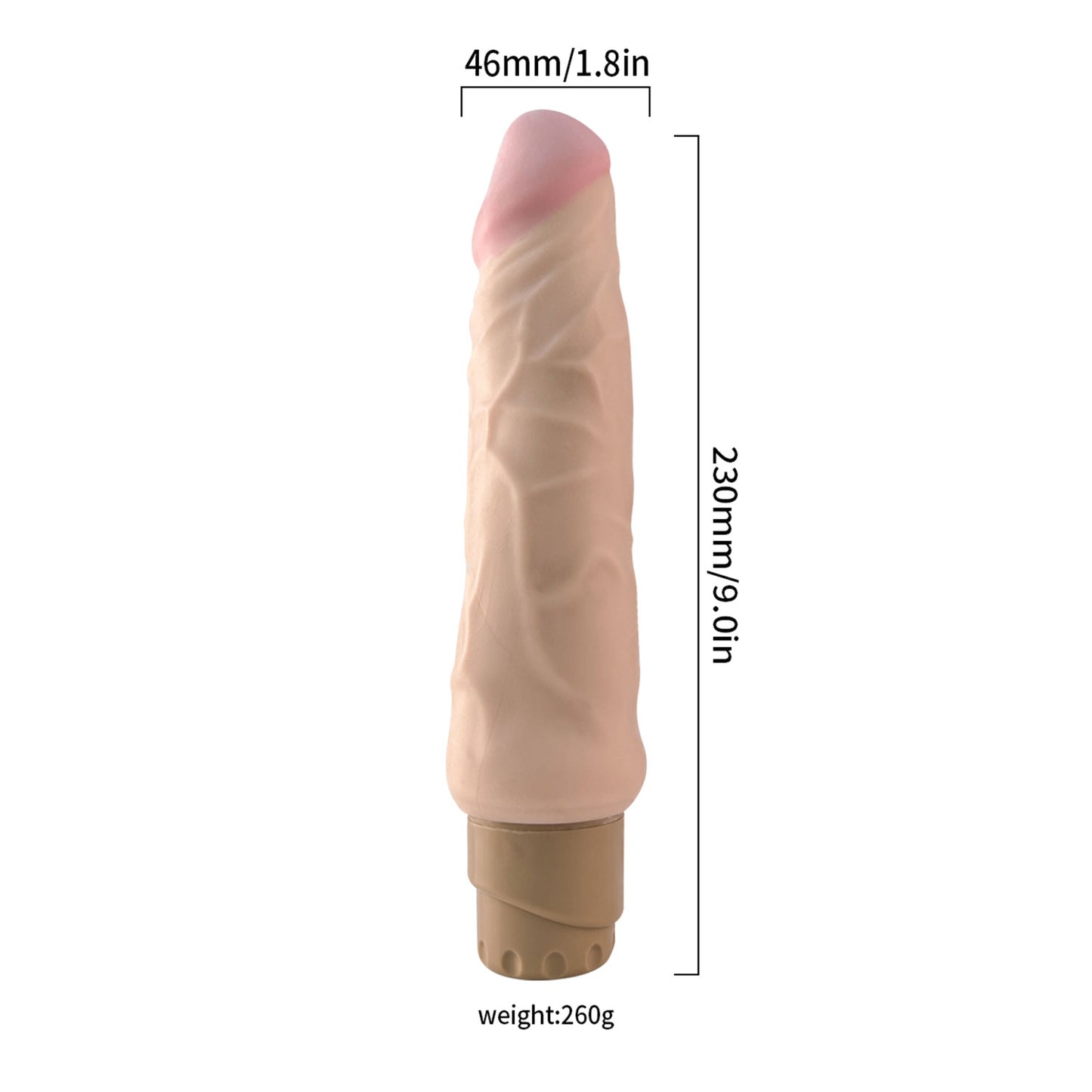 The Horny Company - No Frills Dildo 22.5cm x 4.5cm Vibrating Dong Flesh