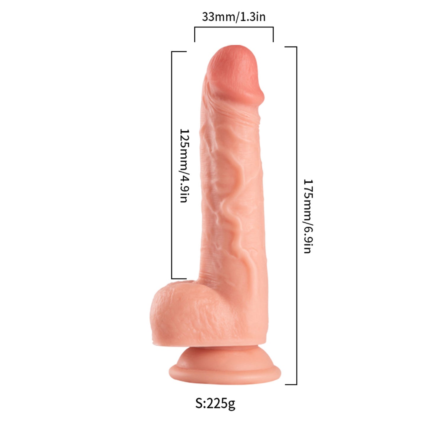 The Horny Company - No Frills Dildo 21cm x 4cm Suction Cup Dong with Balls