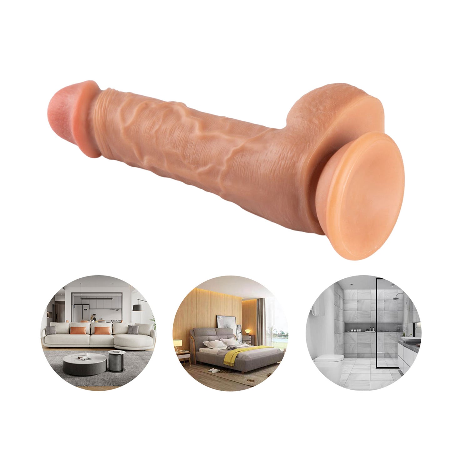 The Horny Company - No Frills Dildo 21cm x 4cm Suction Cup Dong with Balls