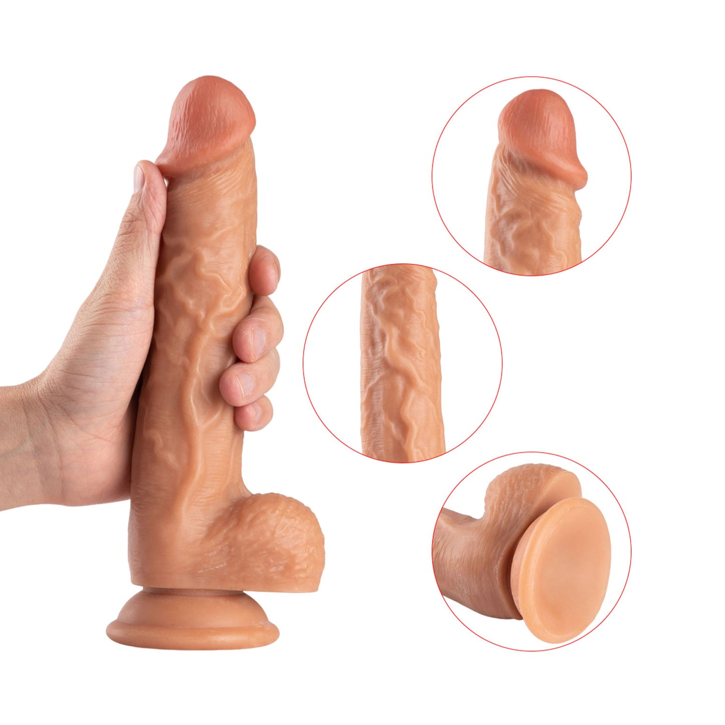 The Horny Company - No Frills Dildo 19.5cm x 4cm Suction Cup Dong Flesh