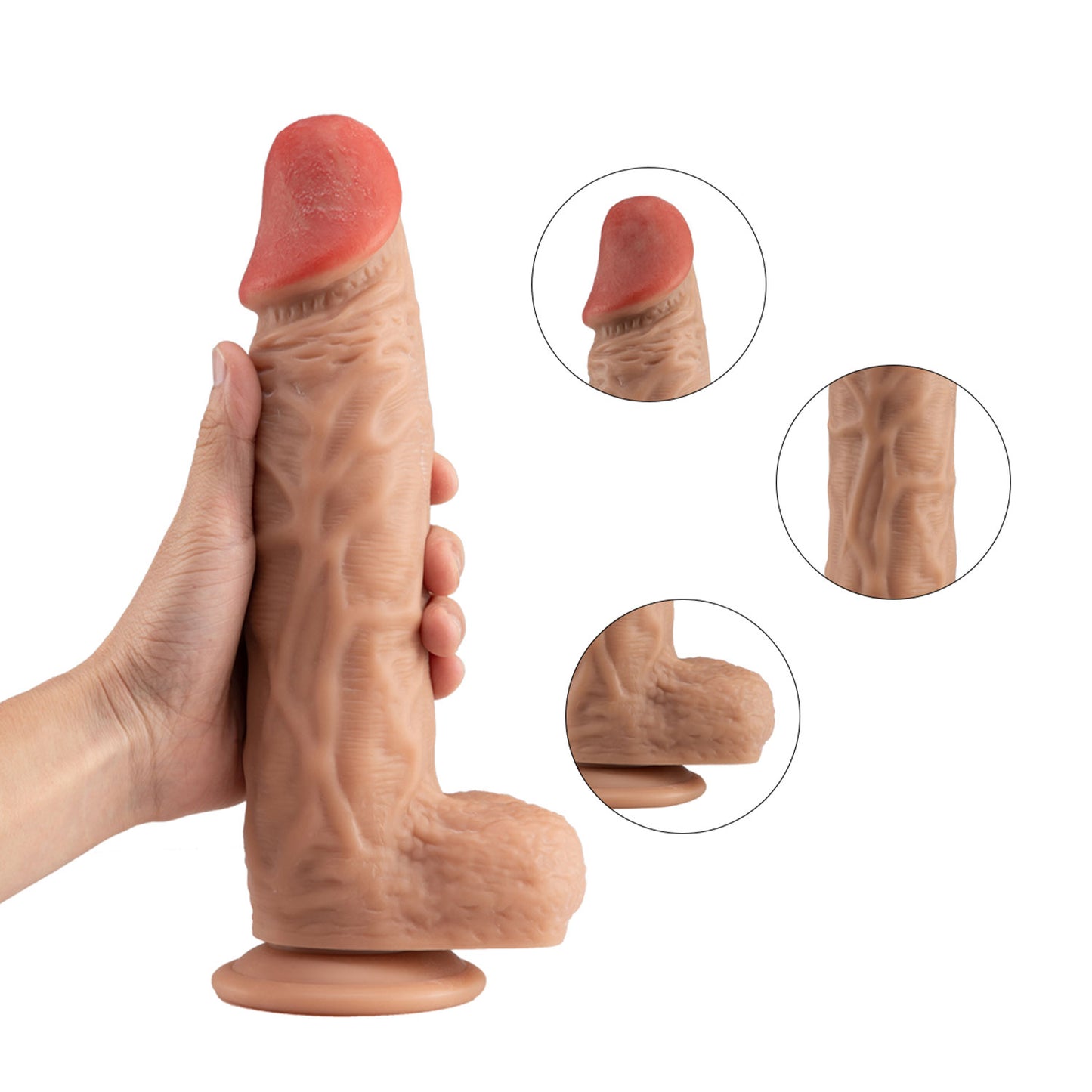 The Horny Company - No Frills Dildo 19.5cm x 4cm Suction Cup Dong with Balls Flesh