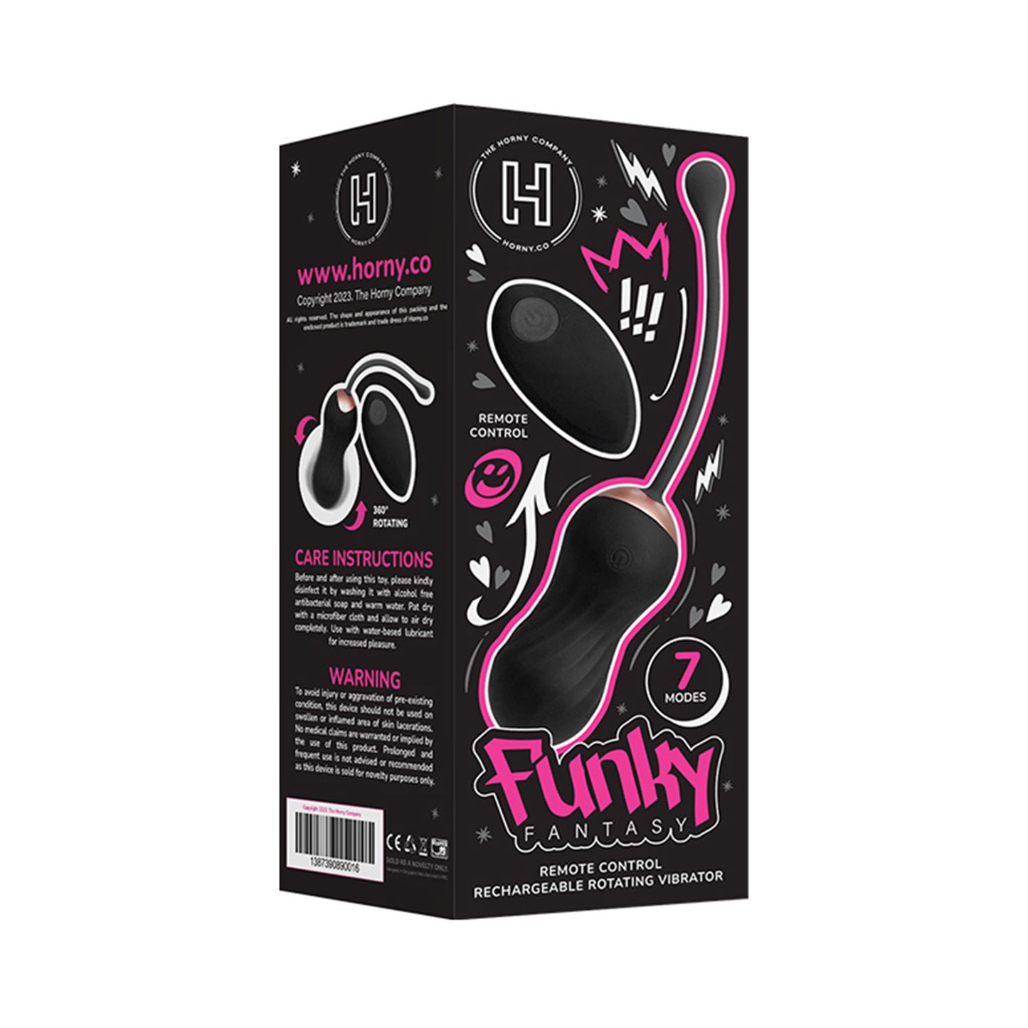 The Horny Company - Funky Fantasy Remote Controlled Rotating Egg Vibrator