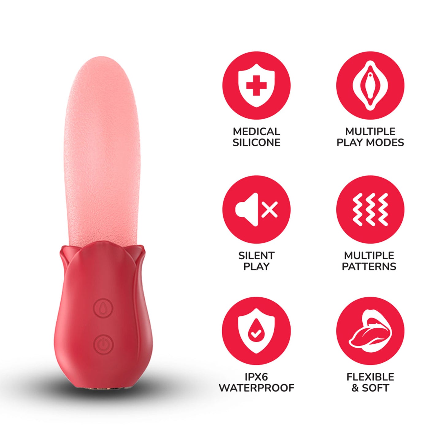 The Horny Company - Funky Fantasy Rechargeable Vibrating and Licking Tongue Vibrator