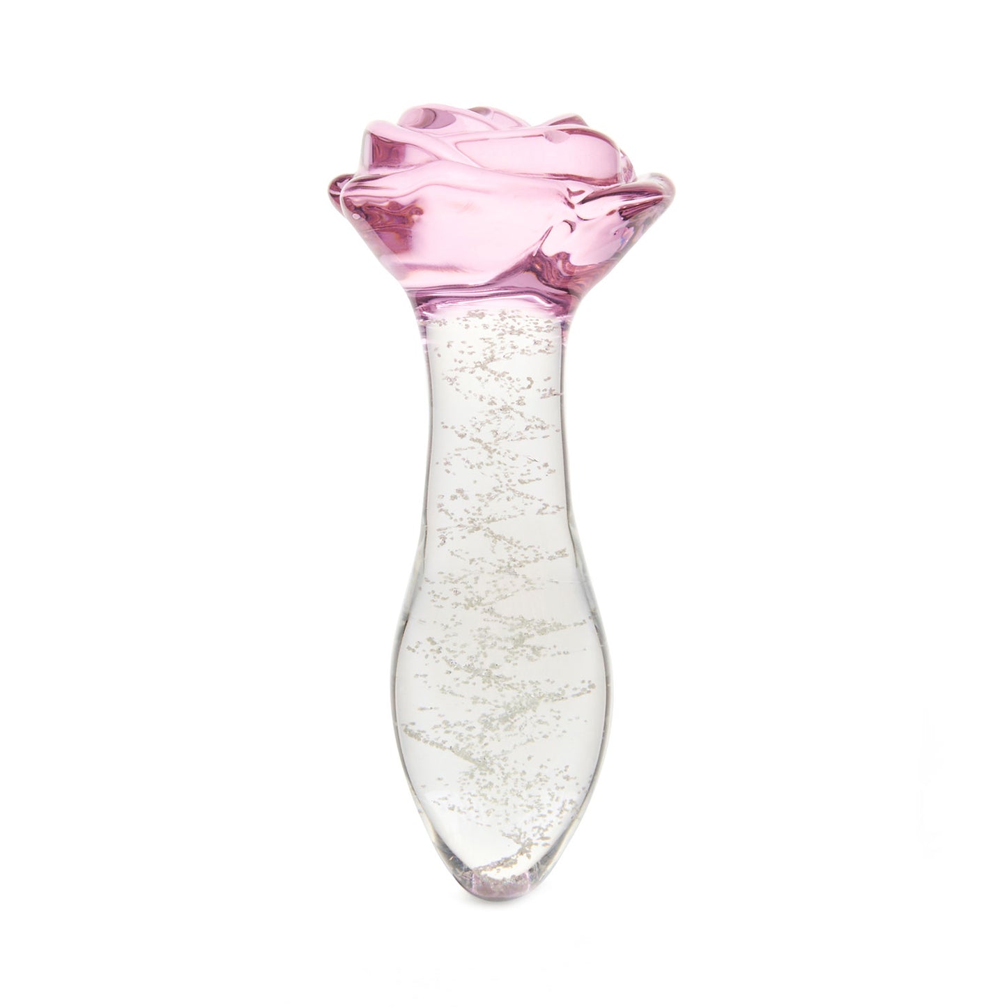 Geisha's Gems - Glow In The Dark Rose Glass Butt Plug