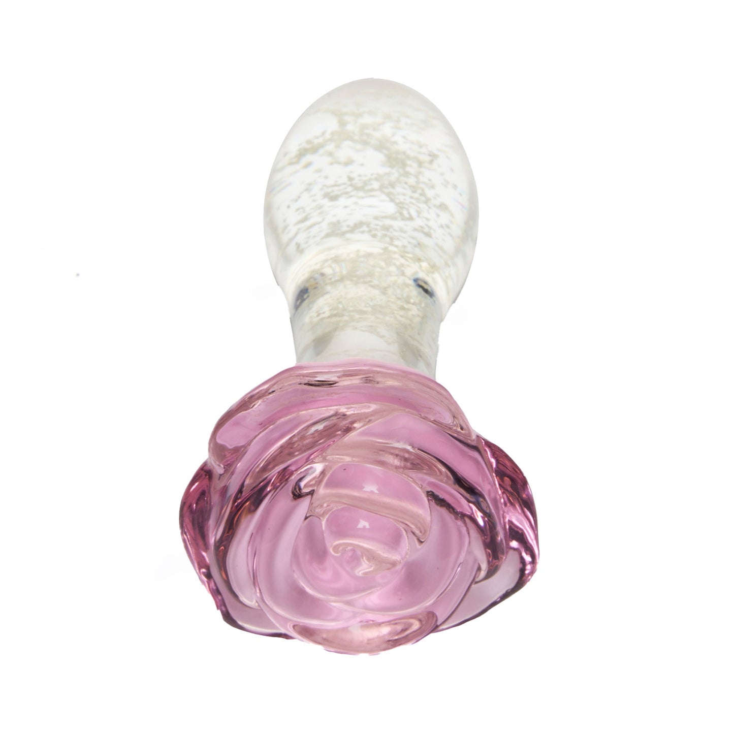 Geisha's Gems - Glow In The Dark Rose Glass Butt Plug