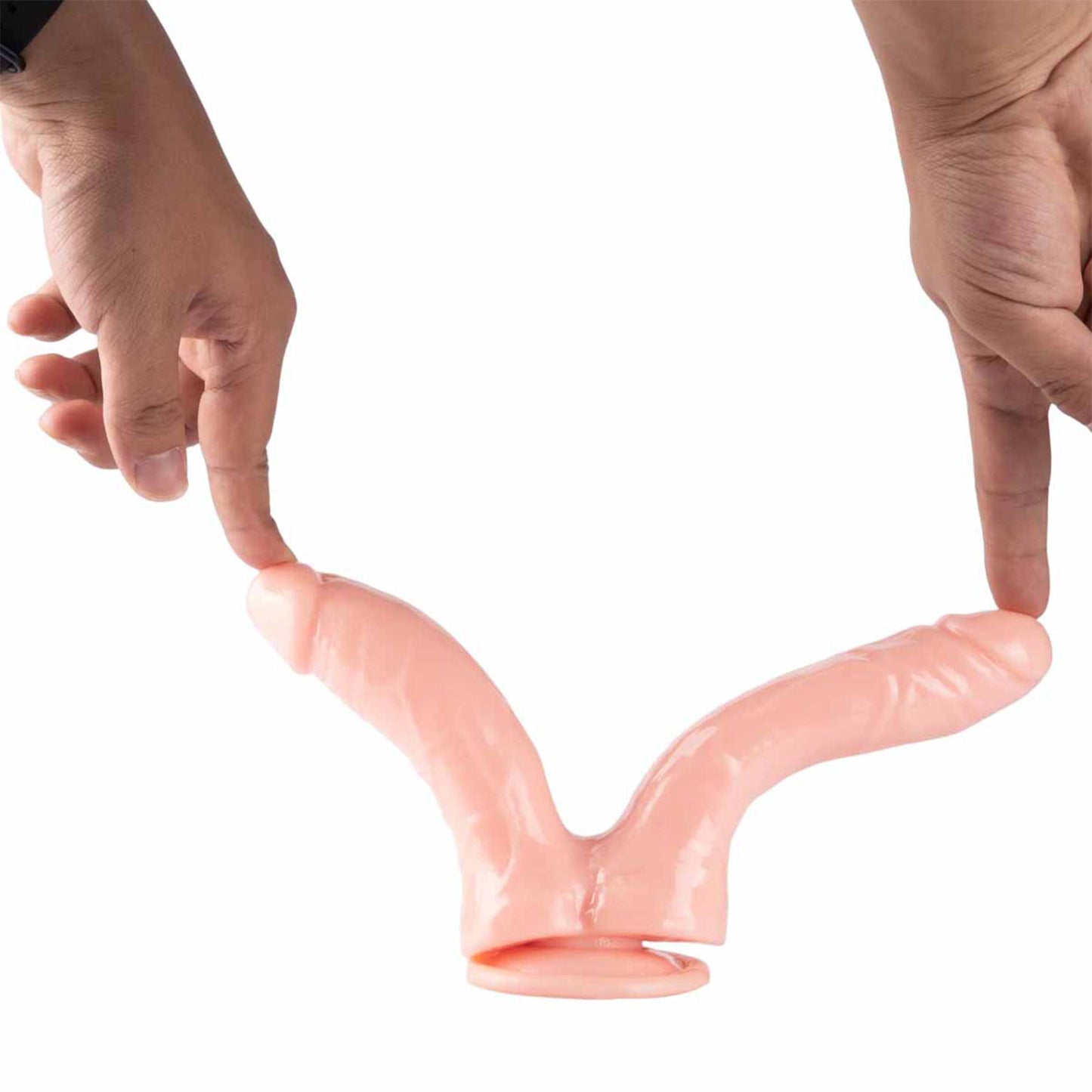 The Horny Company - No Frills Dildo 17.5cm Double Head Suction Cup Dong Clear