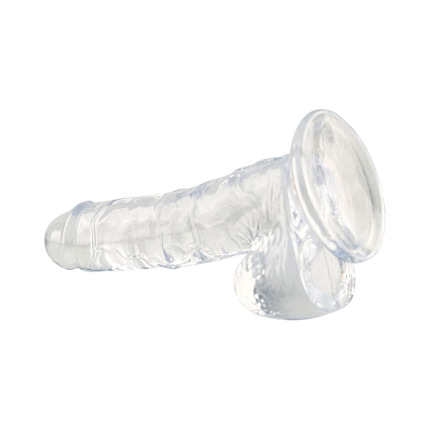The Horny Company - No Frills Dildo 20.5cm x 3.8cm Suction Cup Dong with Balls Clear