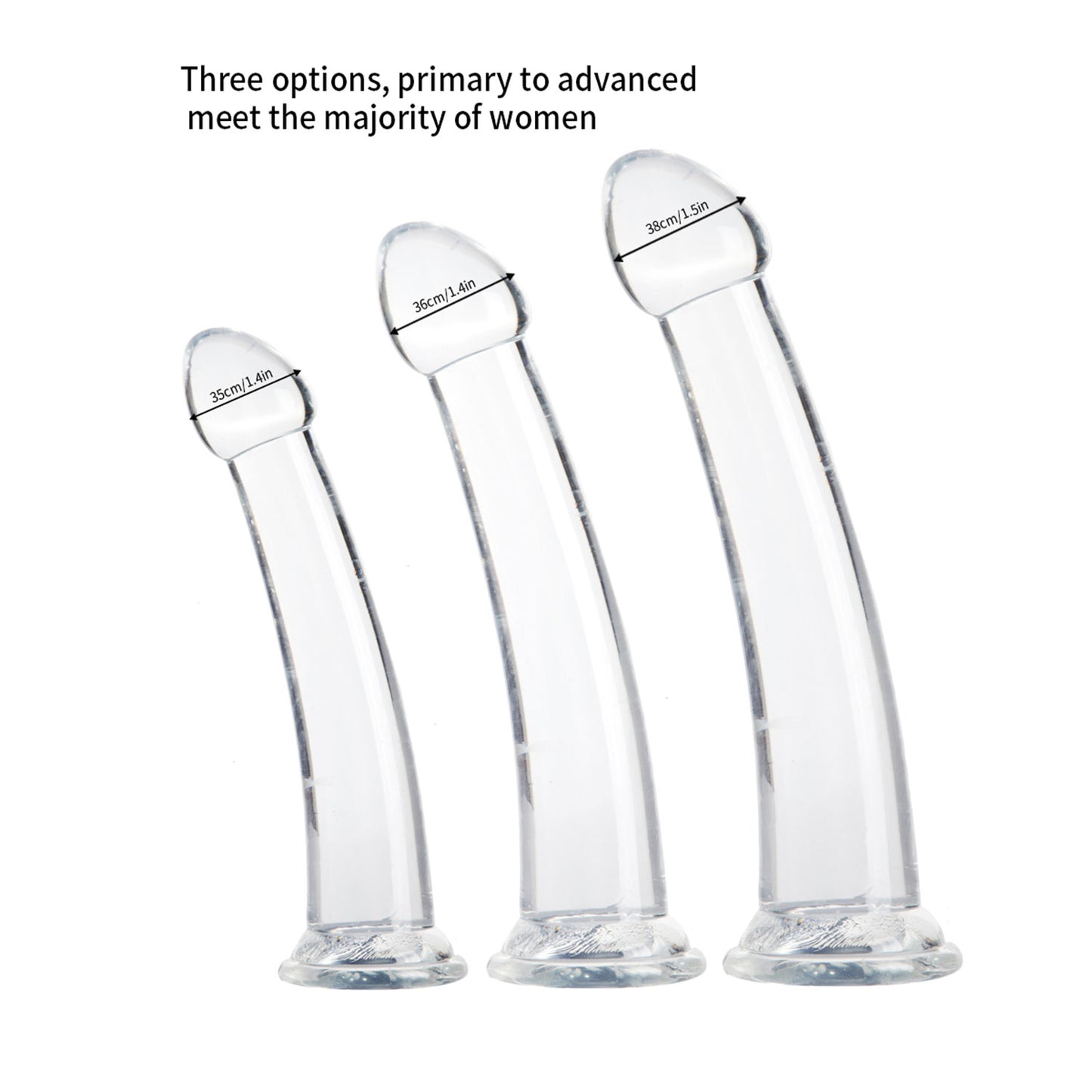 The Horny Company - No Frills Dildo 19cm x 3.5cm Smooth Suction Cup Dong Clear