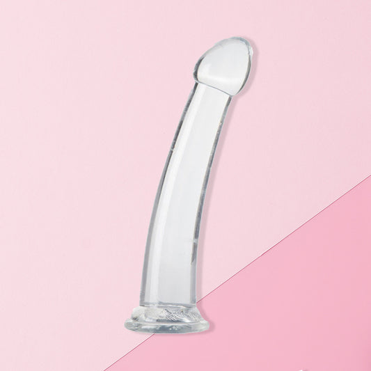 The Horny Company - No Frills Dildo 19cm x 3.5cm Smooth Suction Cup Dong Clear