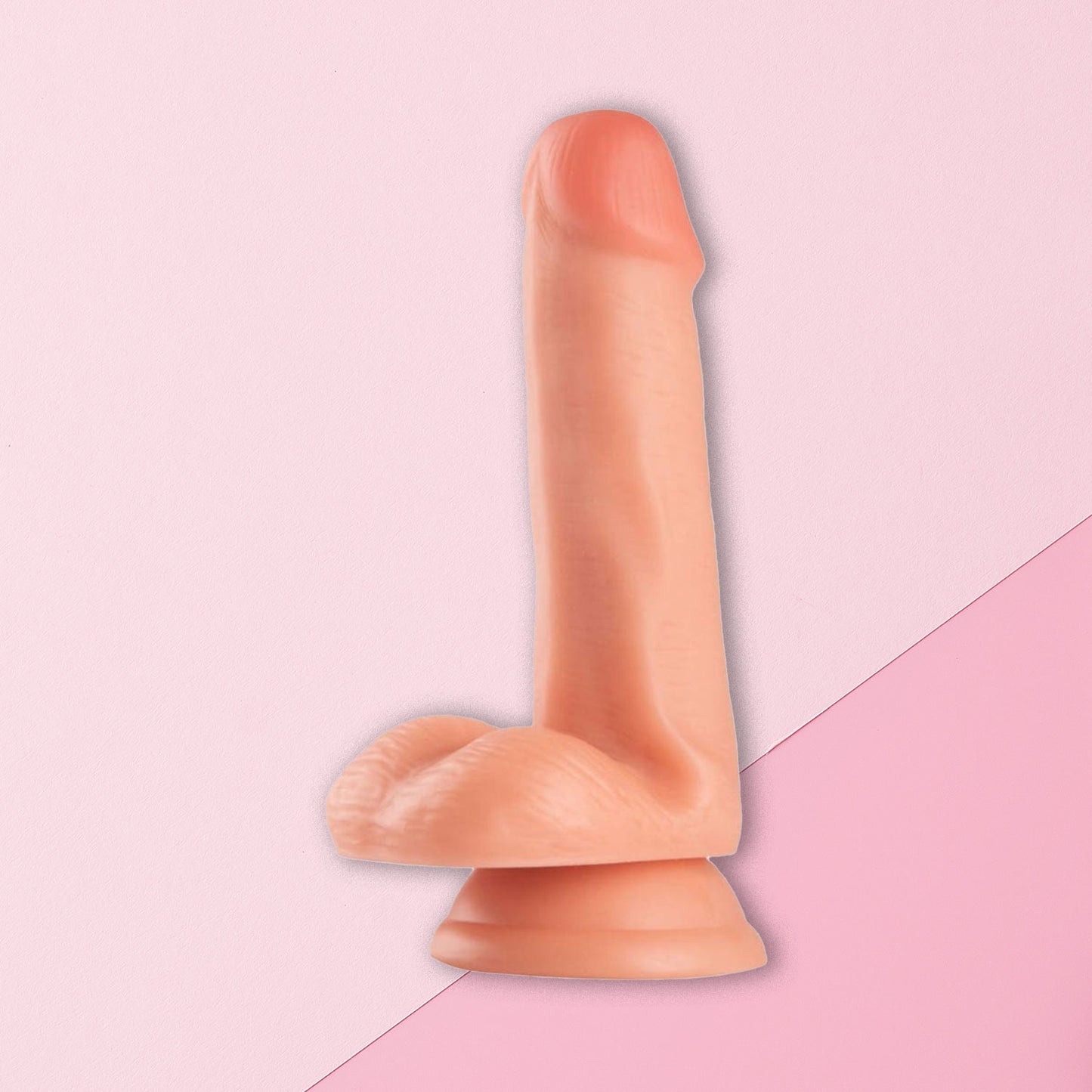 The Horny Company - No Frills Dildo 16cm x 3.5cm Suction Cup Dong with Balls