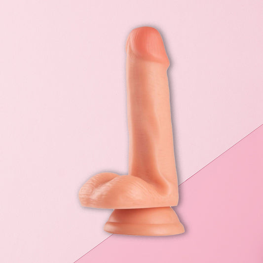 The Horny Company - No Frills Dildo 16cm x 3.5cm Suction Cup Dong with Balls