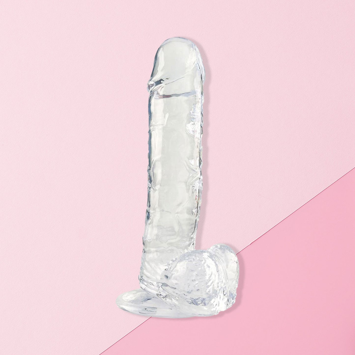 The Horny Company - No Frills Dildo 20.5cm x 3.8cm Suction Cup Dong with Balls Clear