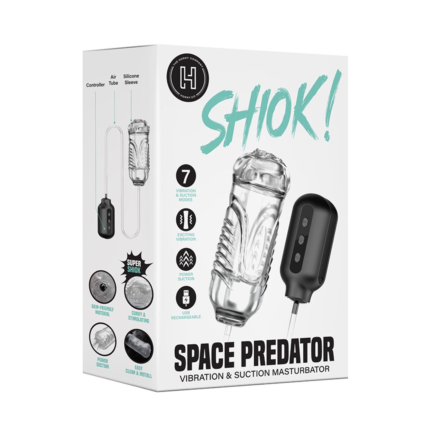 The Horny Company - Shiok Space Predator Vibration and Suction Mouth Male Masturbator with Controller