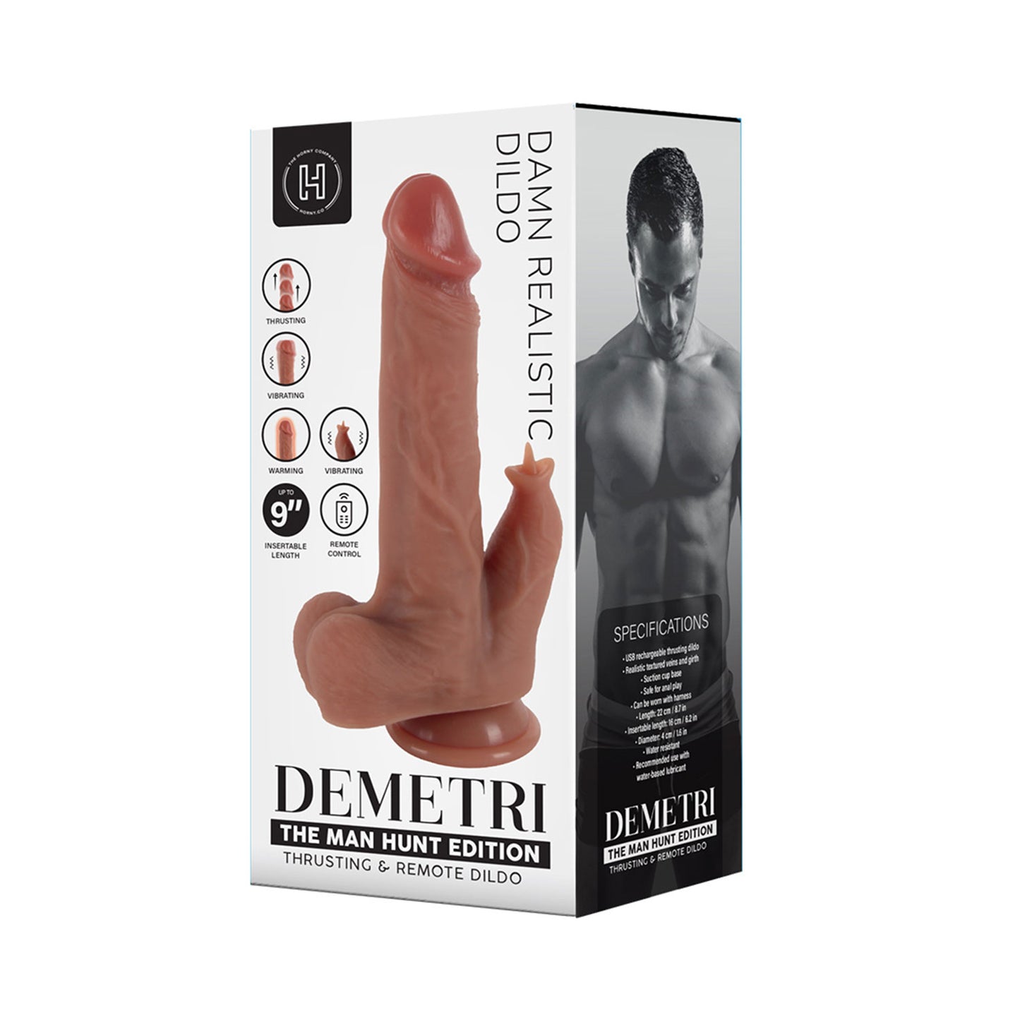 The Horny Company - Damn Realistic Dildo Man Hunt Edition Demetri Remote Controlled Thrusting Silicone Dong