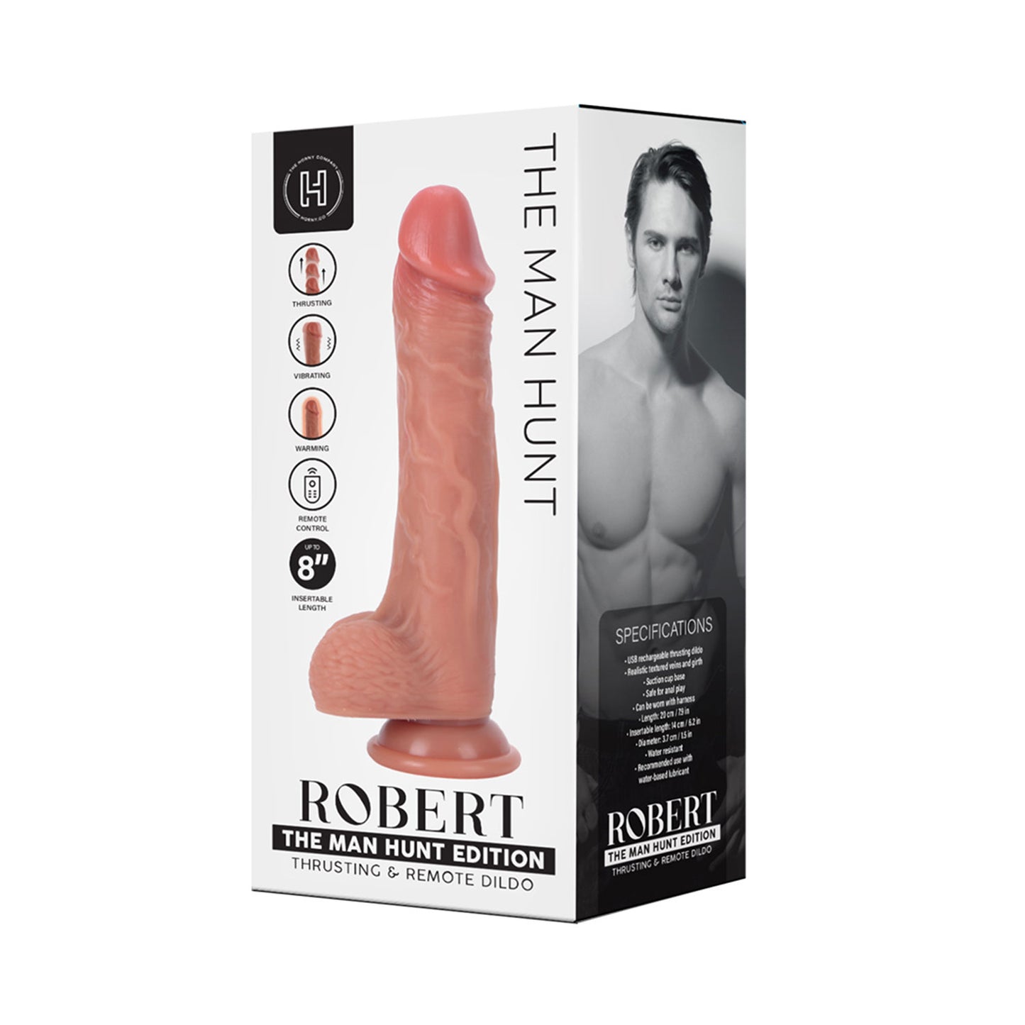 The Man Hunt - Robert Thrusting Silicone Dildo 8 inches with Remote