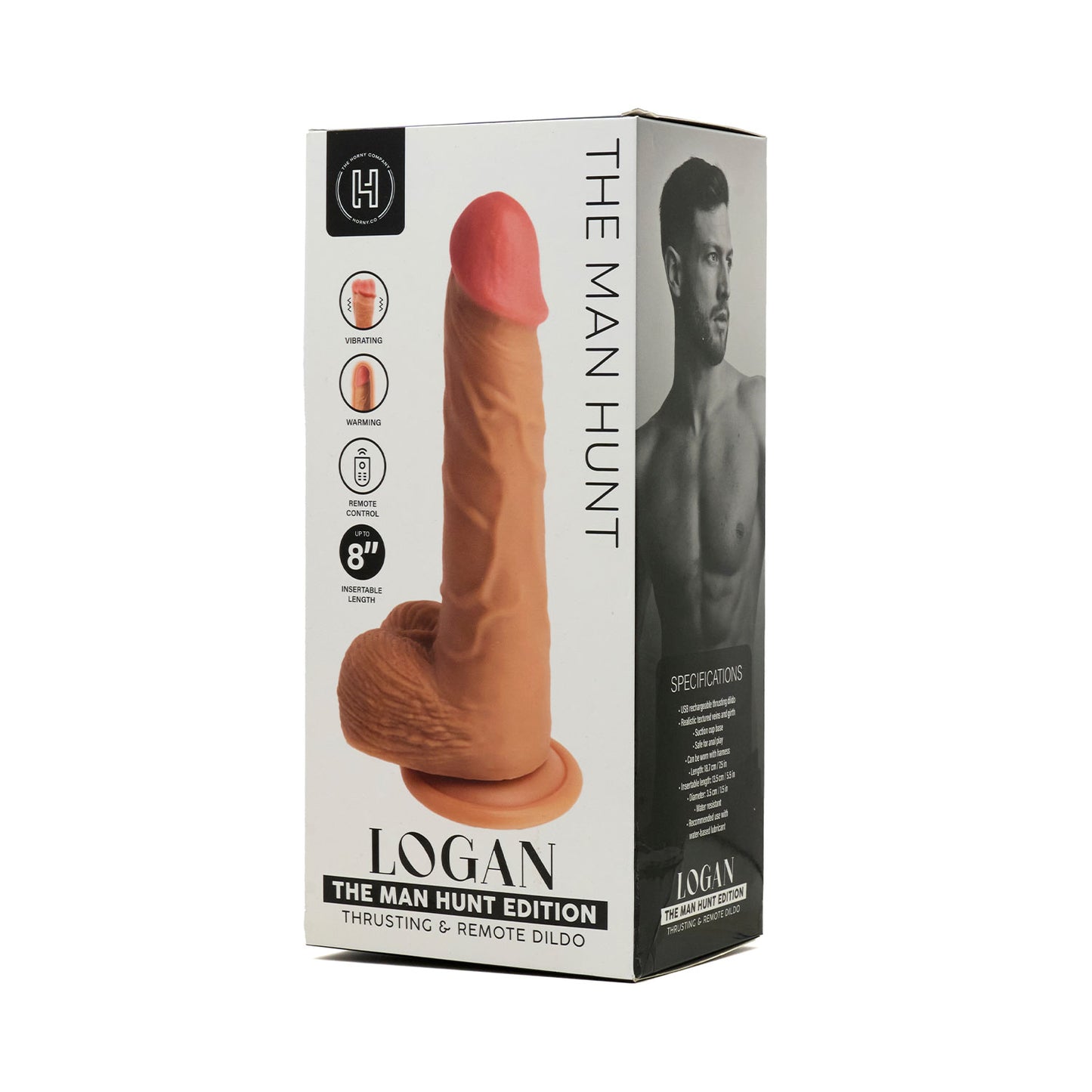 The Man Hunt - Logan Thrusting Silicone Dildo 8 inches with Remote