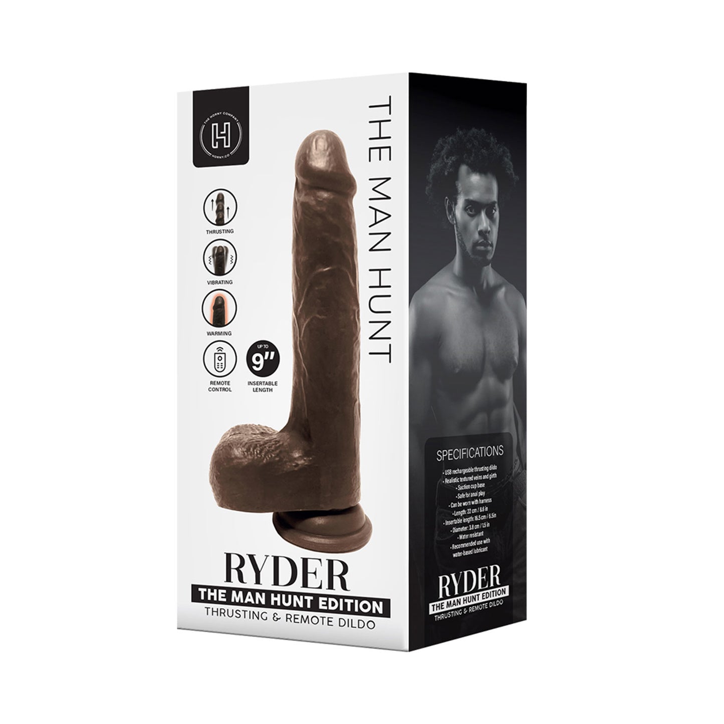 The Horny Company - The Man Hunt Edition Ryder Remote Controlled  Warming and Thrusting Silicone Dildo