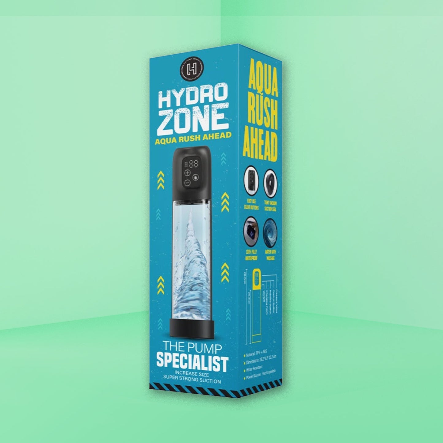 The Horny Company - The Pump Specialist Hydro Zone Aqua Rush Ahead Penis Pump Black/Clear